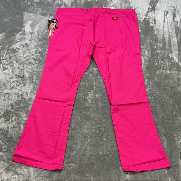 Dickies Scrub Bottoms Pants Women’s Large Easy Care Flare Solid Pink drawstring - Picture 6 of 9
